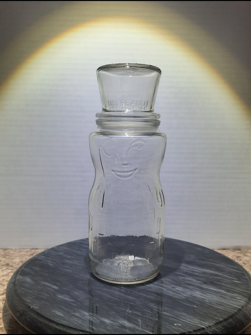 Anchor Hocking Mr. Peanut Glass Decanter with Stopper